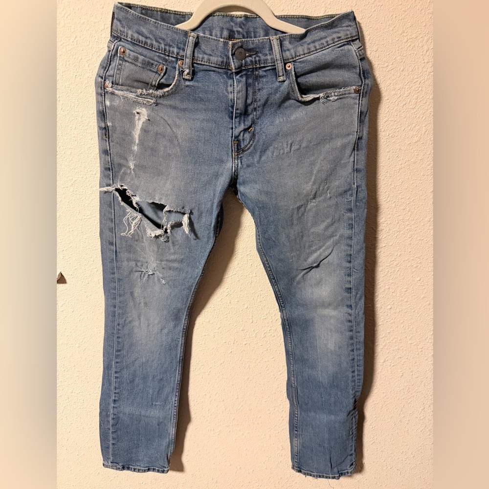Levi Distressed 527 Slim Bootcut Jeans Size 29 x 32